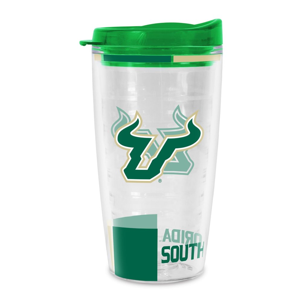 Rico Industries NCAA South Florida Bulls - USF Double Wall 16oz Tritan Tumbler