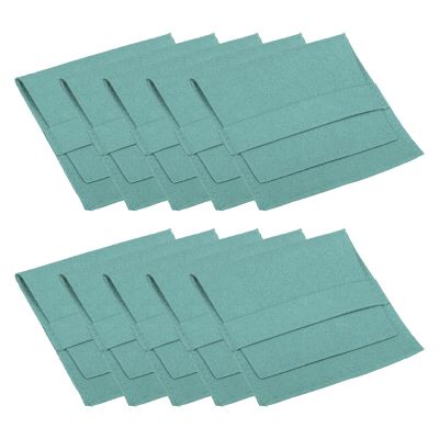 PATIKIL 8x8cm Jewelry Pouches with Band, 10 Pack Microfiber Jewelry Pouches Portable Soft Storage for Necklace Bracelet Earring Watch Rings Brooch, Light Green