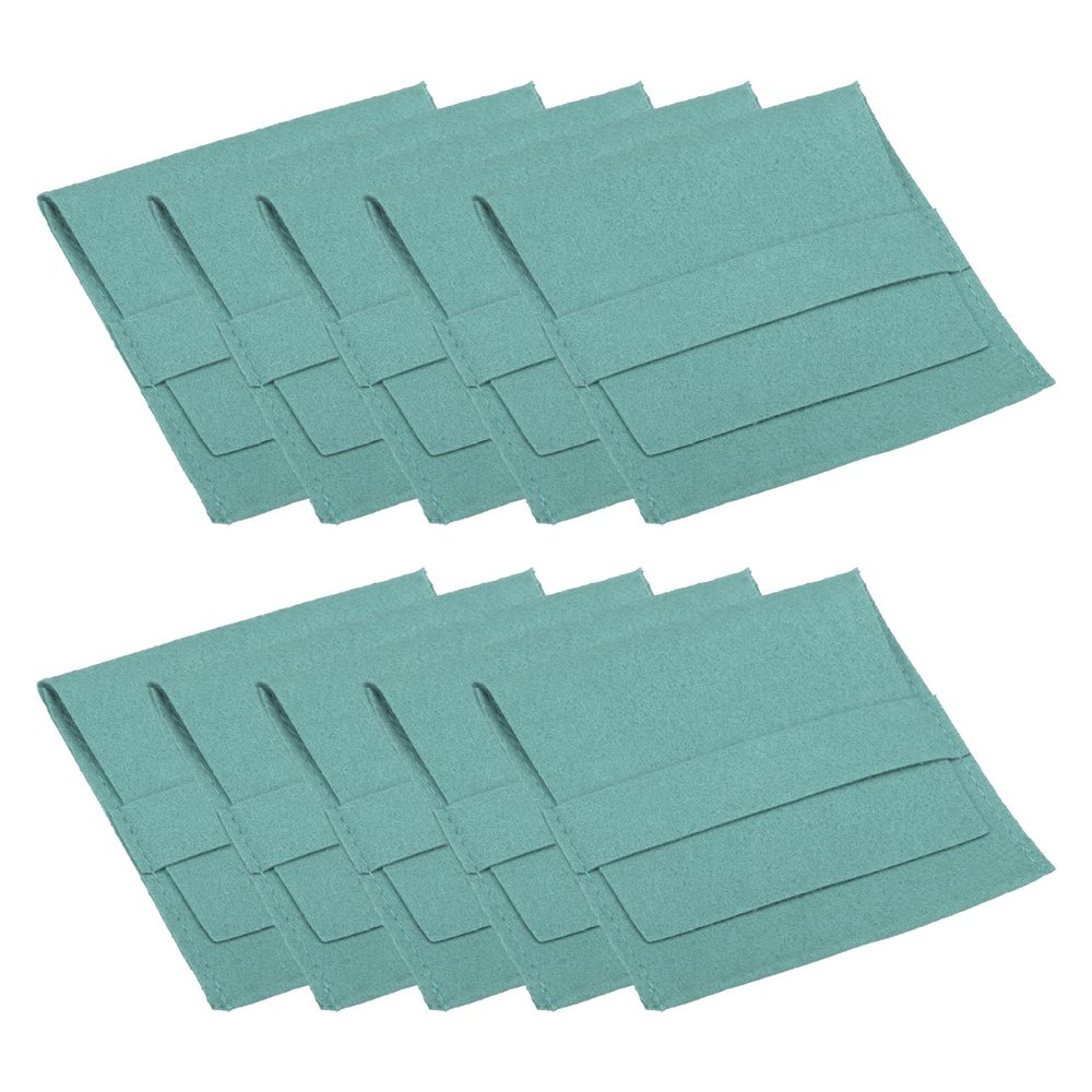 PATIKIL 8x8cm Jewelry Pouches with Band, 10 Pack Microfiber Jewelry Pouches Portable Soft Storage for Necklace Bracelet Earring Watch Rings Brooch, Light Green