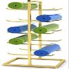 KIZMIQ Floor-Standing Double-Side Yoga Mat Rack Large Capacity, Commercial 5 Tier Metal Exercise Mats Organizer Storage, Gym Studio Home Gym (Color : Gold) view 1