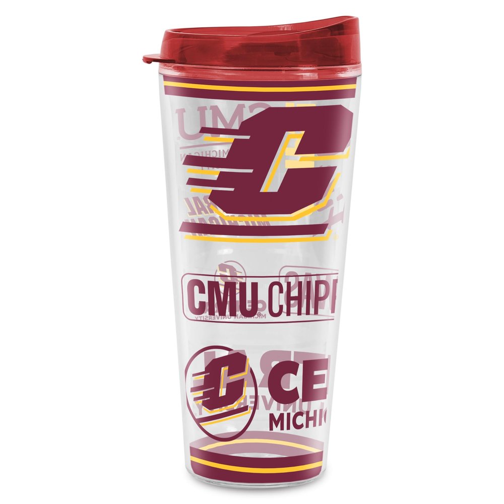 Rico Industries NCAA Central Michigan Chippewas Double Wall 16oz Tritan Tumbler