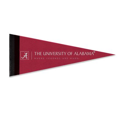 AGAS NCAA Alabama University Crimson Tide Where Legends Are Made Pennant - 4x10 inch - 1" Stick Sleeve - Mini Alabama Collegiate Felt Pennant