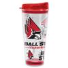 Rico Industries NCAA Ball State Cardinals Double Wall 20oz Tritan Tumbler view 1