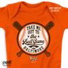 Take Me Out to The Ball Game Baby Apparel for BAL Baseball Fans (NB-18M) (Orange Onesie, 18 Months) view 3
