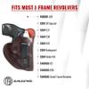 1791 Gunleather 38 Special Holster for J Frame and Snub Nose Revolvers, Tuckable IWB Leather Revolver Holster fit Taurus 856, Ruger LCR, S&W Bodyguard, 637, 638, 642 airweight view 3