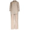 Women Plus Size Cotton Linen Set Ladies Casual Two-Piece Outfits Long Sleeve Button Shirts Wide Leg Pants Lounge Sets view 3