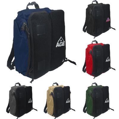 Blue Cornhole Backpack with ACE Patch | Holds Up to Six Cornhole Bag Sets (Up to 24 Bags) | Includes 2 Side Pockets, 2 Phone Holders, 2 Straps, Headphone Passthrough Ports
