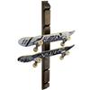 MyGift Skateboard Rack, Burnt Wood Skateboard Wall Hanger with Diagonal Cutout Slots Holds 6 Boards, Deck Longboard Storage Display Rack view 1