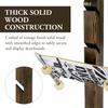 MyGift Skateboard Rack, Burnt Wood Skateboard Wall Hanger with Diagonal Cutout Slots Holds 6 Boards, Deck Longboard Storage Display Rack view 2