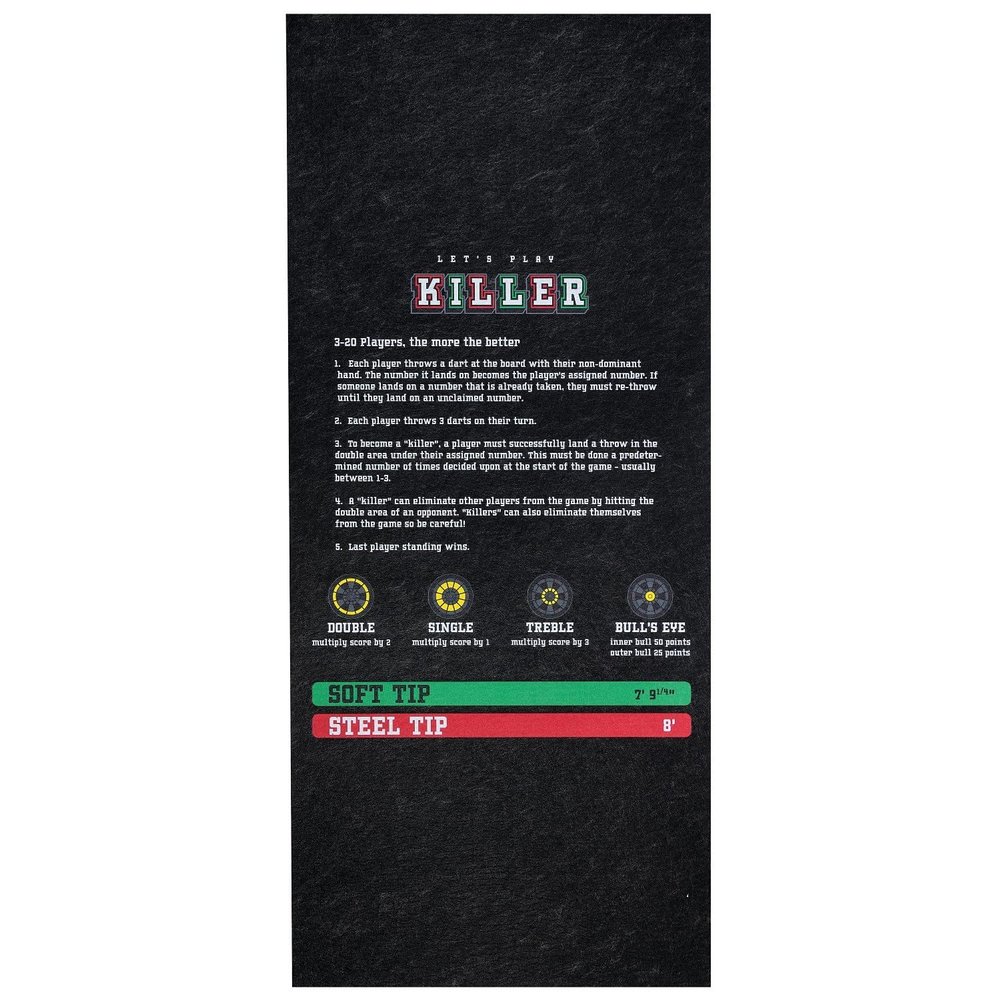 PIG Self-Sticking Dart Mat  Dart Game - Black  3 x 10