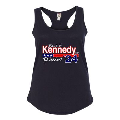 Medium Black Women Fitted Robert F Kennedy Jr. for President 2024 Sleeveless Tank Top T-Shirt