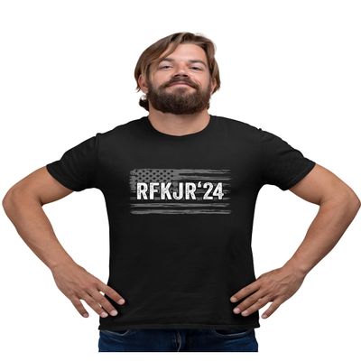 5X-Large Black Mens Distressed RFKJR24 Robert Kennedy Jr 2024 T-Shirt
