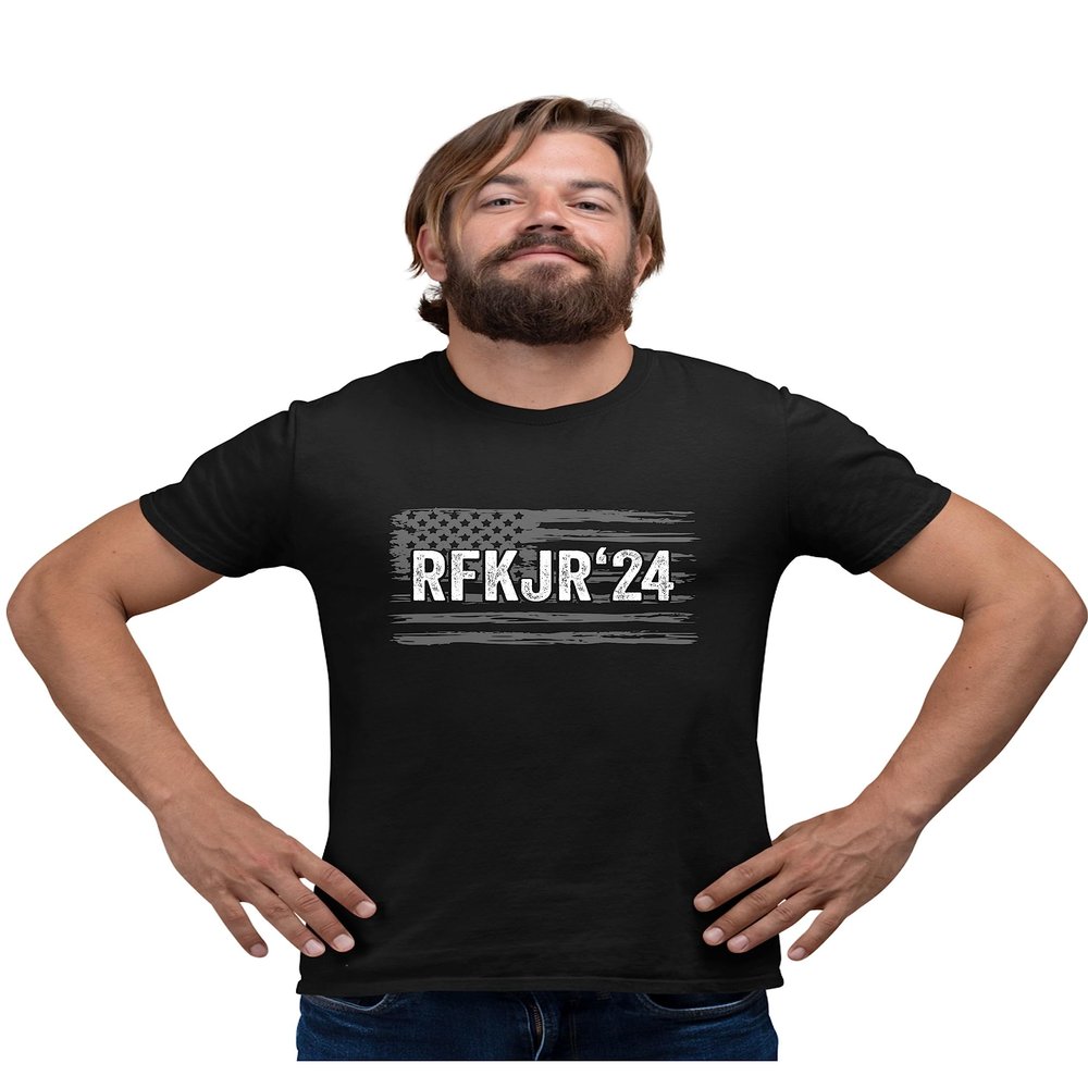 5X-Large Black Mens Distressed RFKJR24 Robert Kennedy Jr 2024 T-Shirt