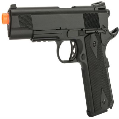 Evike Airsoft - WE-Tech Heavy Weight KB Custom 1911 Gas Blowback Airsoft Pistol with Railed Frame - (PID: 27790)