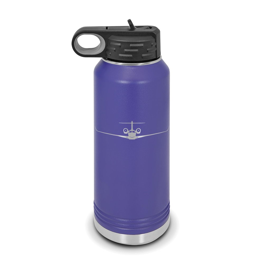 RDW Citation X Water Bottle 32 oz - Laser Engraved w/Flip Top Removable Straw - Polar Camel - Stainless Steel - Vacuum Insulated - Double Walled - Drinkware Bottles - Business Jet - Purple