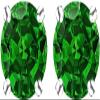 14K White Gold Plated 925 Sterling Silver Post Cubic Zirconia Stud Earrings With Simulated Emerald Stone 3 Carat Total Weight view 2