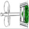 14K White Gold Plated 925 Sterling Silver Post Cubic Zirconia Stud Earrings With Simulated Emerald Stone 3 Carat Total Weight view 3