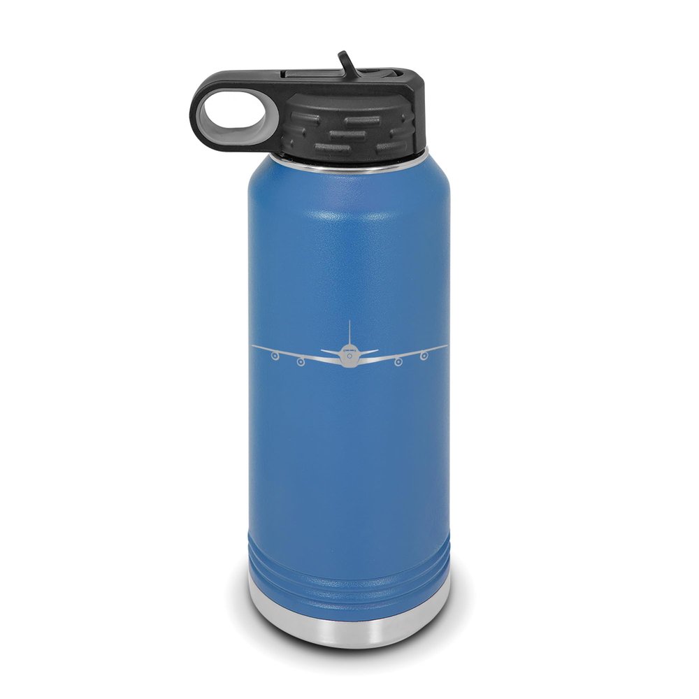RDW 707 Water Bottle 32 oz - Laser Engraved w/Flip Top Removable Straw - Polar Camel - Stainless Steel - Vacuum Insulated - Double Walled - Drinkware Bottles - Airliner - Blue
