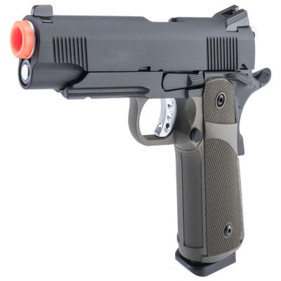 Evike Airsoft - KJW Metal Custom Airsoft 1911 Tactical HI-CAPA Gas / CO2 Blowback (Package: OD Green/Airsoft Pistol) - (PID: 29581)