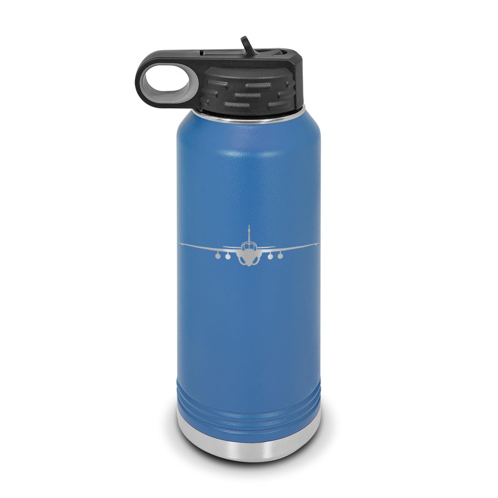 RDW A-6 Intruder Water Bottle 32 oz - Laser Engraved w/Flip Top Removable Straw - Polar Camel - Stainless Steel - Vacuum Insulated - Double Walled - Drinkware Bottles - a6 Attack Aircraft - Blue