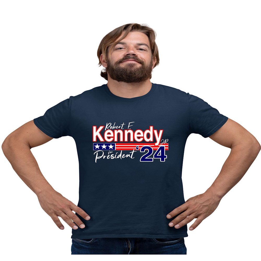 5X-Large Navy Blue Mens Robert F Kennedy Jr. for President 2024 T-Shirt