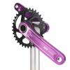 170mm Mountain Bikes Crankset Aluminum Alloy Hollow Integrated Crank GXP 3 Direct Mount Single Chainring 32T34T36T38T CNC Cutting With Bottom Bracket Purple/Red/Black ( Color : Purple , Size : 32T ) view 3