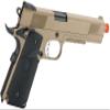 Evike Airsoft - WE-Tech Gen2 Heavy Weight Airsoft 1911 MEU Gas Blowback GBB Airsoft Pistol (Color: Dark Earth/Attachment Mount Build) view 2