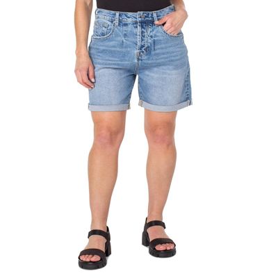 Earnest Sewn Womens Connie Cuffed Pleated Denim Shorts Blue 29, Emily