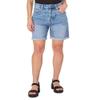 Earnest Sewn Womens Connie Cuffed Pleated Denim Shorts Blue 29, Emily view 2