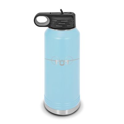 C-2 Greyhound Water Bottle 32 oz - Laser Engraved w/ Flip Top Removable Straw - Polar Camel - Stainless Steel - Vacuum Insulated - Double Walled - Drinkware Bottles - c2 cargo aircraft - Light Blue