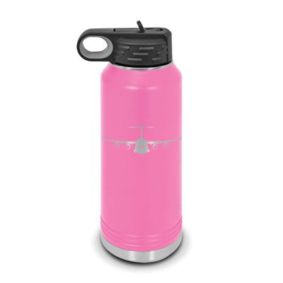 C-17 Globemaster III Water Bottle 32 oz - Laser Engraved w/ Flip Top Removable Straw - Polar Camel - Stainless Steel - Vacuum Insulated - Double Walled - Drinkware Bottles - c17 cargo aircraft - Pink
