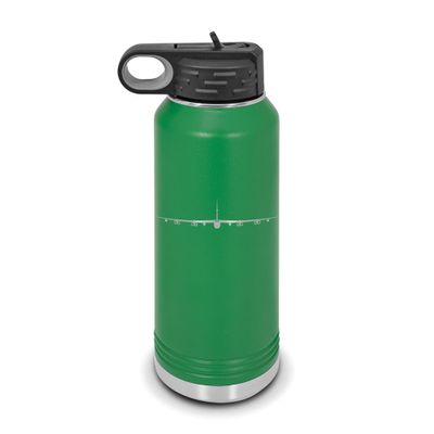 B-52 Stratofortress Water Bottle 32 oz - Laser Engraved w/ Flip Top Removable Straw - Polar Camel - Stainless Steel - Vacuum Insulated - Double Walled - Drinkware Bottles - strategic bomber v2 - Green
