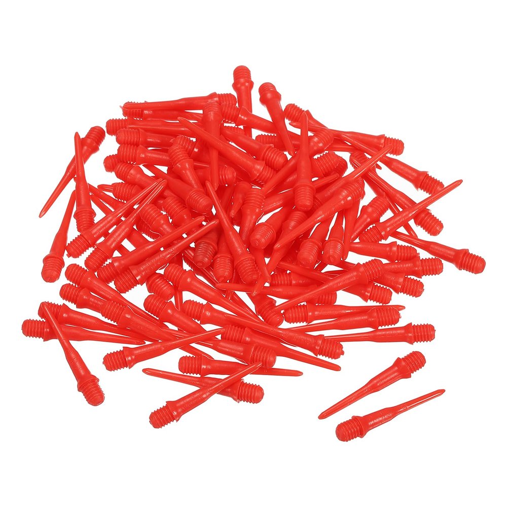 PATIKIL Plastic Dart Tips, 100 Pack 2BA Thread Soft Dart Tips Plastic Tip Soft Tip Dart Accessories, Red