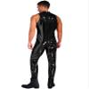 QinCiao Men's Hollow Out Bodysuits Zipper Back Jumpsuits Open Croth Catsuits Halloween Costume BlackTypeB X-Large view 3