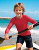 Auranso Boys Rash Guard Swim Shirt UPF 50+ Long Sleeve Sun Protection Quick Dry Shirt Red 8-9Years view 2