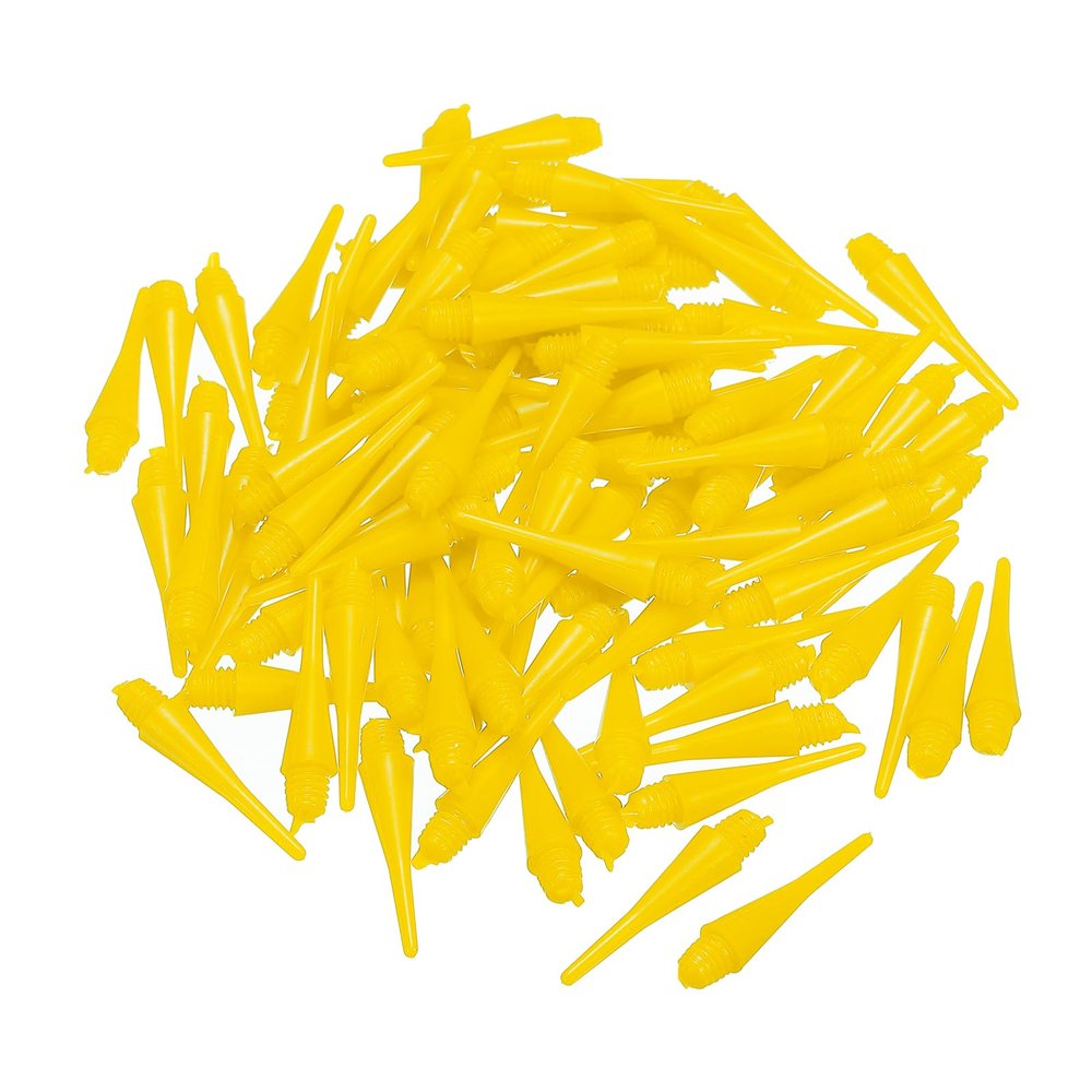 PATIKIL Plastic Dart Tips, 150 Pack 2BA Thread Soft Dart Tips Plastic Tip Soft Tip, Yellow