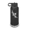 F-4 Phantom Angled Water Bottle 32 oz - Laser Engraved w/ Flip Top Removable Straw - Polar Camel - Stainless Steel - Vacuum Insulated - Double Walled - Drinkware Bottles - f4 fighter bomber - Black view 1