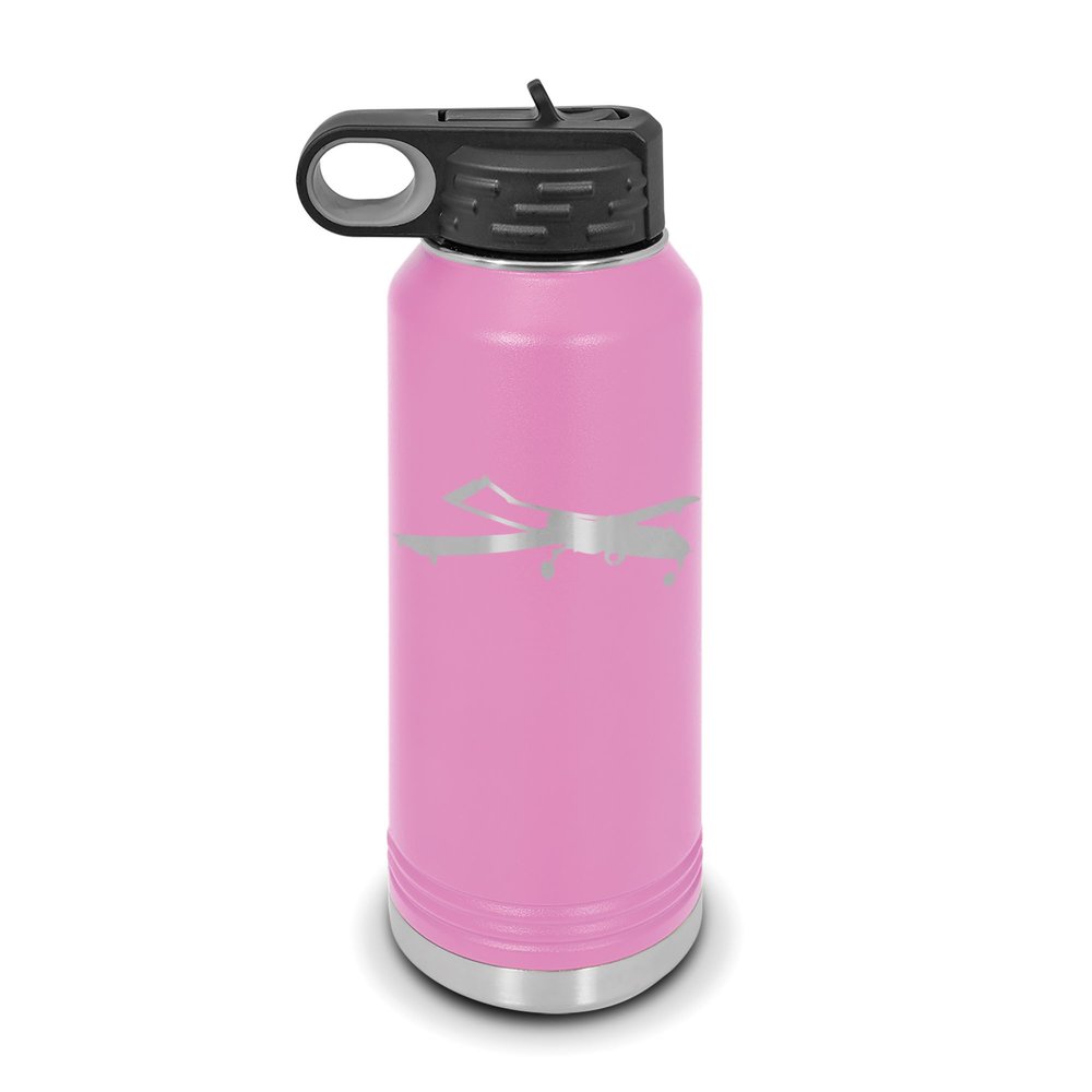 RQ-7 Shadow Water Bottle 32 oz - Laser Engraved w/Flip Top Removable Straw - Polar Camel - Stainless Steel - Vacuum Insulated - Double Walled - Drinkware Bottles - Flying Drone UAV - Light Purple