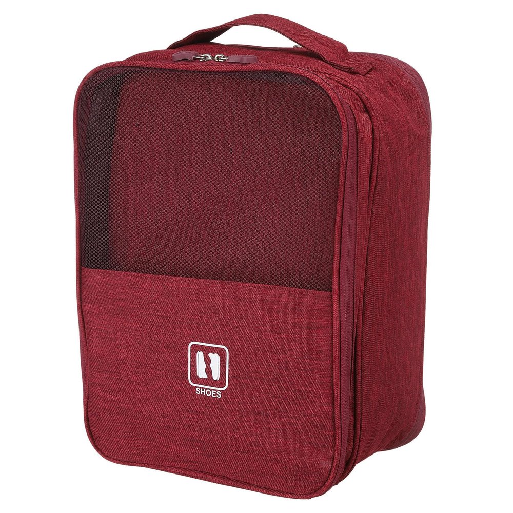 PATIKIL Shoe Bags for Travel, Holds 3-4 Pairs of Shoes Travel Bag for Packing Gym Flight Storage Pouch Luggage Travel Accessories, Red