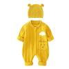 Newborn Infant Baby Knitted Romper Cotton Long Sleeve Boy Girl Sweater Clothes Baby Baby Boy First Birthday Outfit (Yellow, 9-12 Months) view 1
