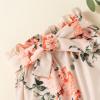 Infant Baby Girls Clothes Ruffle Sleeves Ribbed Romper Tops Floral Pants With Headband Toddler Outfits Baby Rompers Girl (Pink, 0-3 Months) view 4