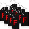 8 Pcs Initial Letter A-Z Luggage Tags Silicone Suitcase Instrument Tag with Name Card and Stainless Steel Loop(Letter F,Red, Black)