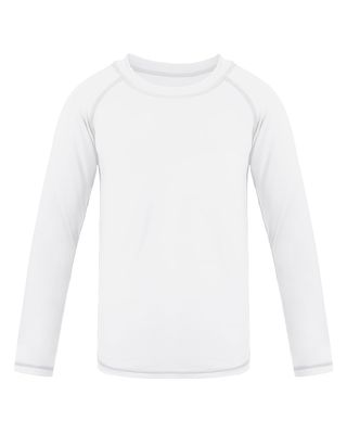 Auranso Boys Rash Guard Swim Shirt UPF 50+ Long Sleeve Sun Protection Quick Dry Shirt White 12-13Years