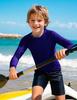 Auranso Boys Rash Guard Swim Shirt UPF 50+ Long Sleeve Sun Protection Quick Dry Shirt Navy 12-13Years view 3