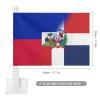 Half Haiti Half Dominican Republic Flag Car Flags Durable And UV Fade Resistant Double Sided for Car/Family/Business/Travel 12x18in view 2
