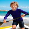 Auranso Boys Rash Guard Swim Shirt UPF 50+ Long Sleeve Sun Protection Quick Dry Shirt Navy 8-9Years view 3