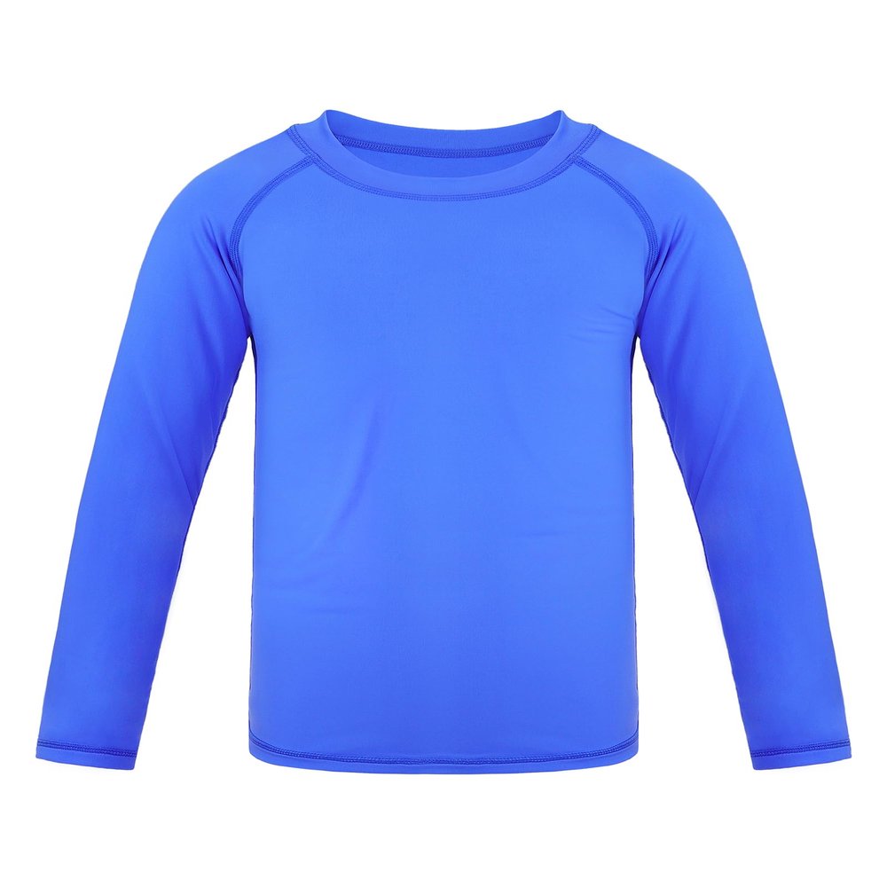 Auranso Boys Rash Guard Swim Shirt UPF 50+ Long Sleeve Sun Protection Quick Dry Shirt Ethereal Blue 8-9Years