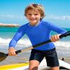 Auranso Boys Rash Guard Swim Shirt UPF 50+ Long Sleeve Sun Protection Quick Dry Shirt Ethereal Blue 8-9Years view 3
