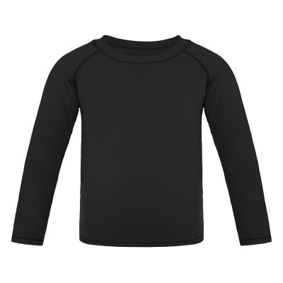 Auranso Boys Rash Guard Swim Shirt UPF 50+ Long Sleeve Sun Protection Quick Dry Shirt Black 6-7Years