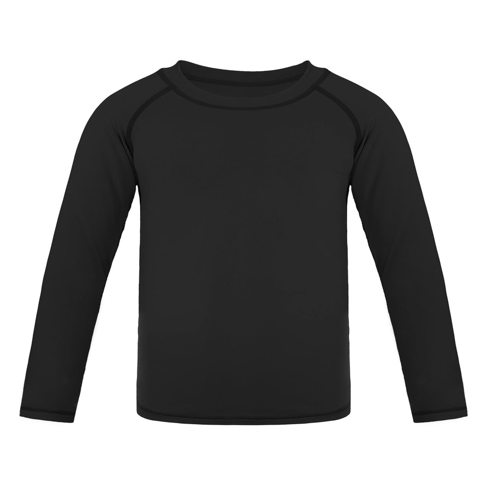 Auranso Boys Rash Guard Swim Shirt UPF 50+ Long Sleeve Sun Protection Quick Dry Shirt Black 6-7Years